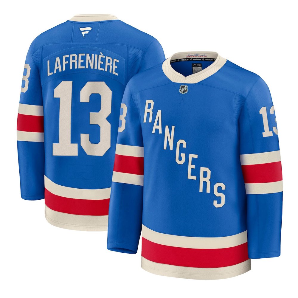 Youth New York Rangers #13 Alexis Lafreniere Blue Centennial Jersey Youth New York Rangers #13 Alexis Lafreniere Blue Centennial Jersey
