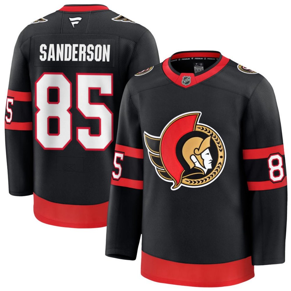 Youth Ottawa Senators #85 Jake Sanderson Black Home Player Jersey Youth Ottawa Senators #85 Jake Sanderson Black Home Player Jersey