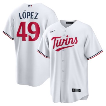 Men's Minnesota Twins #49 Pablo Lopez White Home Replica Player Jersey