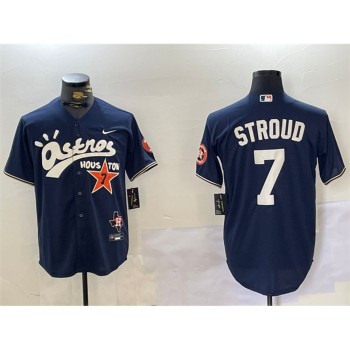 Youth Houston Astros #7 C.J. Stroud Navy Cactus Jack Style Vapor Premier Limited Stitched Baseball Jersey Youth Houston Astros #7 C.J. Stroud Navy Cactus Jack Style Vapor Premier Limited Stitched Baseball Jersey