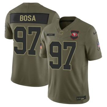 Youth's San Francisco 49ers #97 Nick Bosa Nike Olive 2025 Salute to Service Retired Limited Jersey