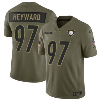 Men's Pittsburgh Steelers #97 Cameron Heyward Nike Olive 2025 Salute to Service Retired Limited Jersey Men's Pittsburgh Steelers #97 Cameron Heyward Nike Olive 2025 Salute to Service Retired Limited Jersey