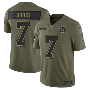 Men's Dallas Cowboys #7 Trevon Diggs Nike Olive 2025 Salute to Service Retired Limited Jersey Men's Dallas Cowboys #7 Trevon Diggs Nike Olive 2025 Salute to Service Retired Limited Jersey
