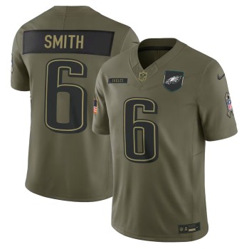 Men's Philadelphia Eagles #6 DeVonta Smith Nike Olive 2025 Salute to Service Retired Limited Jersey Men's Philadelphia Eagles #6 DeVonta Smith Nike Olive 2025 Salute to Service Retired Limited Jersey