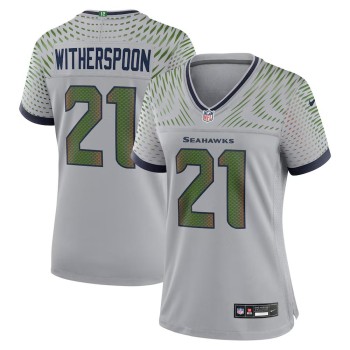 Women's Seattle Seahawks #21 Devon Witherspoon Gray Rivalries Collection Game Jersey Women's Seattle Seahawks #21 Devon Witherspoon Gray Rivalries Collection Game Jersey