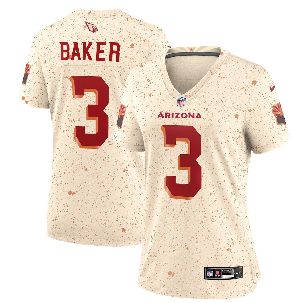 Women's Arizona Cardinals #3 Budda Baker Cream Rivalries Collection Game Jersey Women's Arizona Cardinals #3 Budda Baker Cream Rivalries Collection Game Jersey
