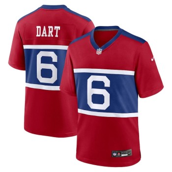 Men's New York Giants #6 Jaxson Dart Nike Red Alternate Century Red Game Jersey Men's New York Giants #6 Jaxson Dart Nike Red Alternate Century Red Game Jersey