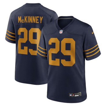 Men's Green Bay Packers #29 Xavier McKinney Nike Navy The 1923 Classic Game Jersey Men's Green Bay Packers #29 Xavier McKinney Nike Navy The 1923 Classic Game Jersey