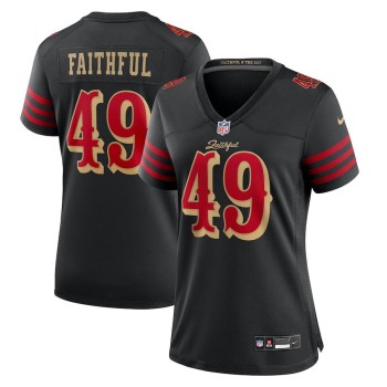 Women's San Francisco 49ers #49 The Faithful Black Rivalries Collection F.U.S.E. Vapor Limited Stitched Jersey Women's San Francisco 49ers #49 The Faithful Black Rivalries Collection F.U.S.E. Vapor Limited Stitched Jersey