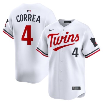 Men's Minnesota Twins #4 Carlos Correa White Home Limited Player Jersey