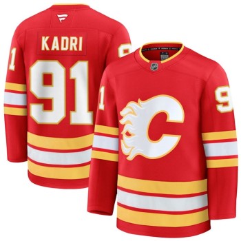 Men's Calgary Flames #91 Nazem Kadri Red Home Premium Jersey Men's Calgary Flames #91 Nazem Kadri Red Home Premium Jersey