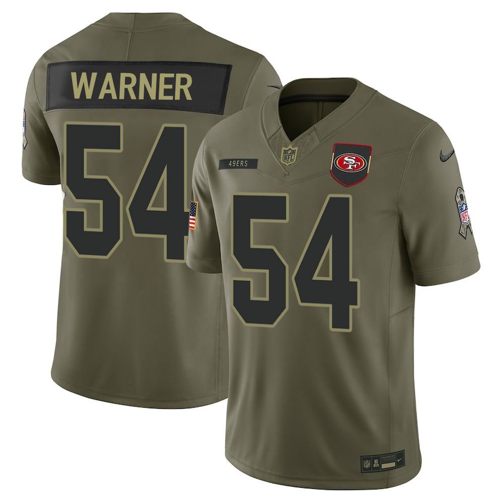 Youth's San Francisco 49ers #54 Fred Warner Nike Olive 2025 Salute to Service Retired Limited Jersey Youth's San Francisco 49ers #54 Fred Warner Nike Olive 2025 Salute to Service Retired Limited Jersey