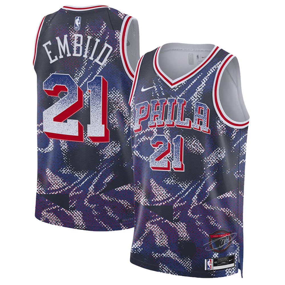 Men's Philadelphia 76ers #21 Joel Embiid Purple 2025/26 Select Series Jersey