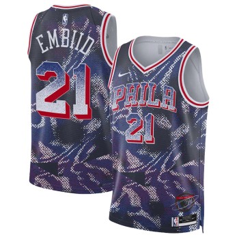 Men's Philadelphia 76ers #21 Joel Embiid Purple 2025/26 Select Series Jersey