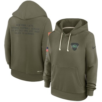 Women's New York Jets Olive 2025 Salute to Service Sideline Standard Issue Dri-FIT Hoodie(Run Small) Women's New York Jets Olive 2025 Salute to Service Sideline Standard Issue Dri-FIT Hoodie(Run Small)