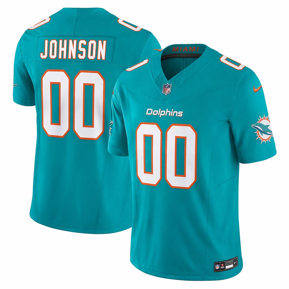 Youth Miami Dolphins Chris Johnson Aqua 2026 NFL Draft Vapor F.U.S.E. Limited Jersey