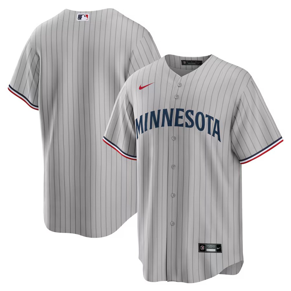 Men's Minnesota Twins Gray Road Replica Team Jersey