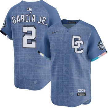 Men's Washington Nationals #2 Luis Garcia Blue 2025 City Connect Limited Jersey