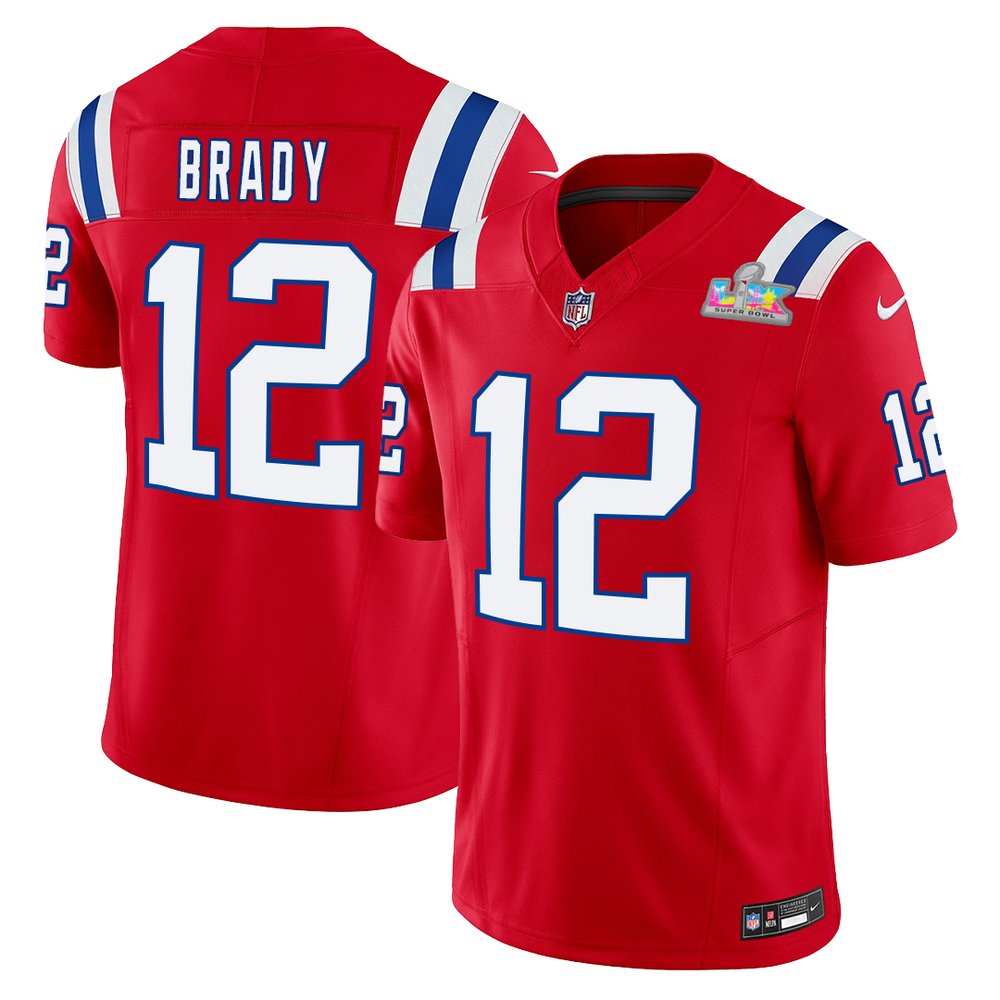 Men's New England Patriots #12 Tom Brady Red F.U.S.E. Vapor Limited Stitched Football Jersey