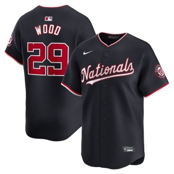 Men's Washington Nationals #29 James Wood Navy Alternate Limited Player Jersey