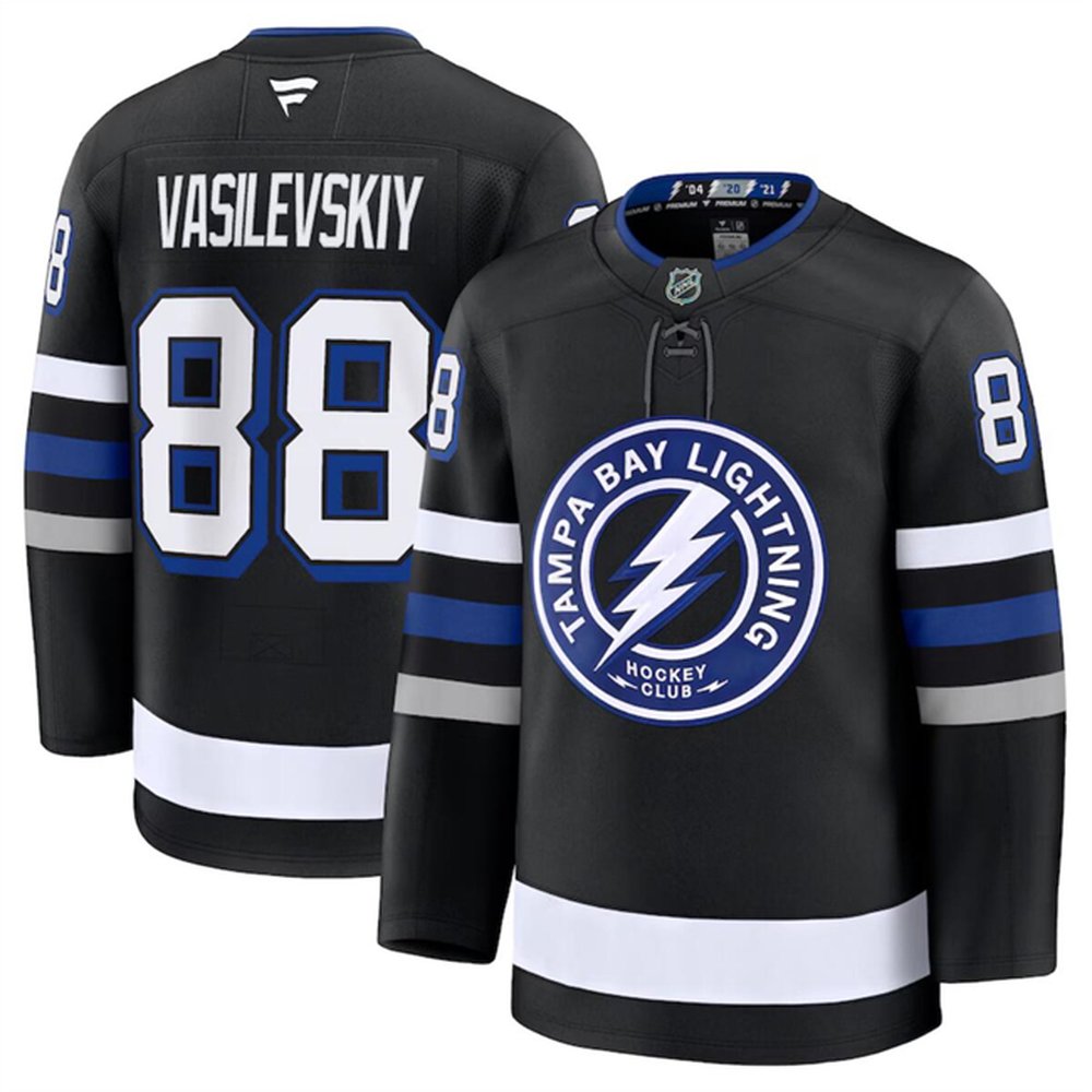Youth Tampa Bay Lightning #88 Andrei Vasilevskiy Black 2024-25 Alternate Stitched Hockey Jersey Youth Tampa Bay Lightning #88 Andrei Vasilevskiy Black 2024-25 Alternate Stitched Hockey Jersey