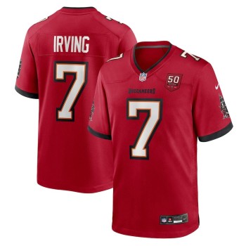 Men's Tampa Bay Buccaneers #7 Bucky Irving Nike Red 50th Anniversary Game Jersey Men's Tampa Bay Buccaneers #7 Bucky Irving Nike Red 50th Anniversary Game Jersey