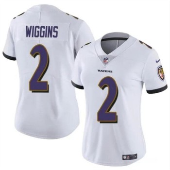 Women's Baltimore Ravens #2 Nate Wiggins White 2024 Draft Football Jersey(Run Small) Women's Baltimore Ravens #2 Nate Wiggins White 2024 Draft Football Jersey(Run Small)