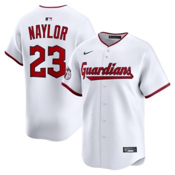 Men's Cleveland Guardians #23 Bo Naylor White Home Limited Player Jersey Men's Cleveland Guardians #23 Bo Naylor White Home Limited Player Jersey