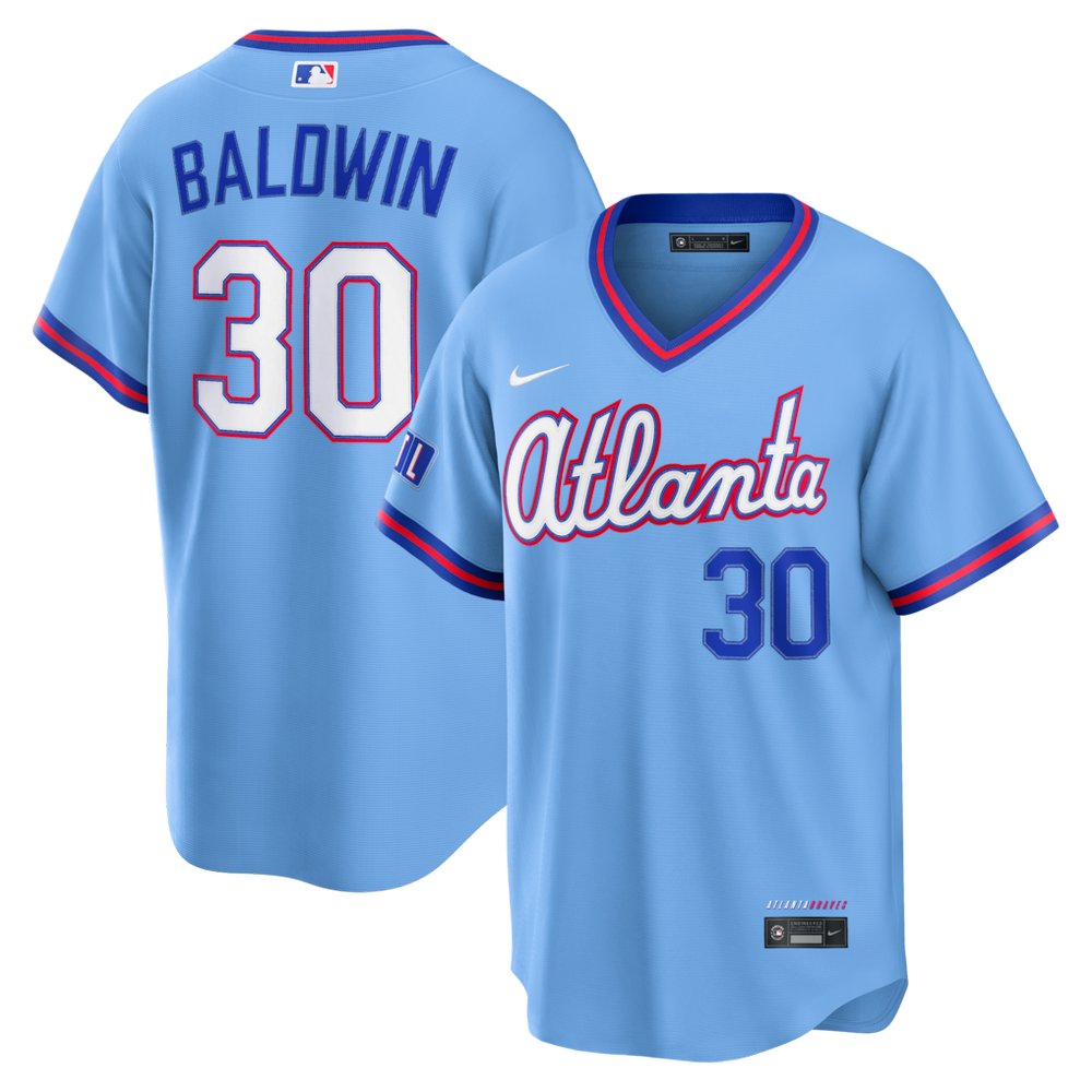 Men's Atlanta Braves #30 Drake Baldwin Powder Blue 2026 City Connect Stitched Jersey