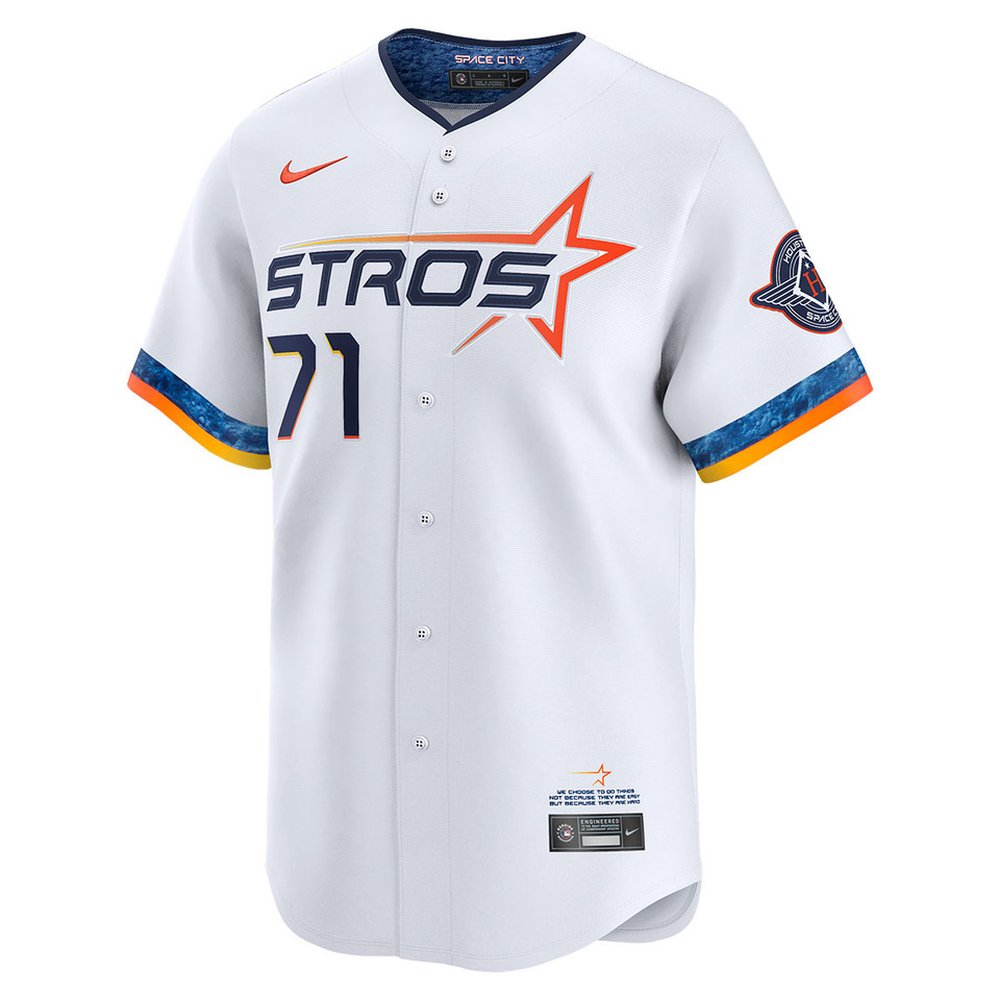 Men's Houston Astros #71 Josh Hader White 2025 City Connect Limited Stitched Baseball Jersey Men's Houston Astros #71 Josh Hader White 2025 City Connect Limited Stitched Baseball Jersey