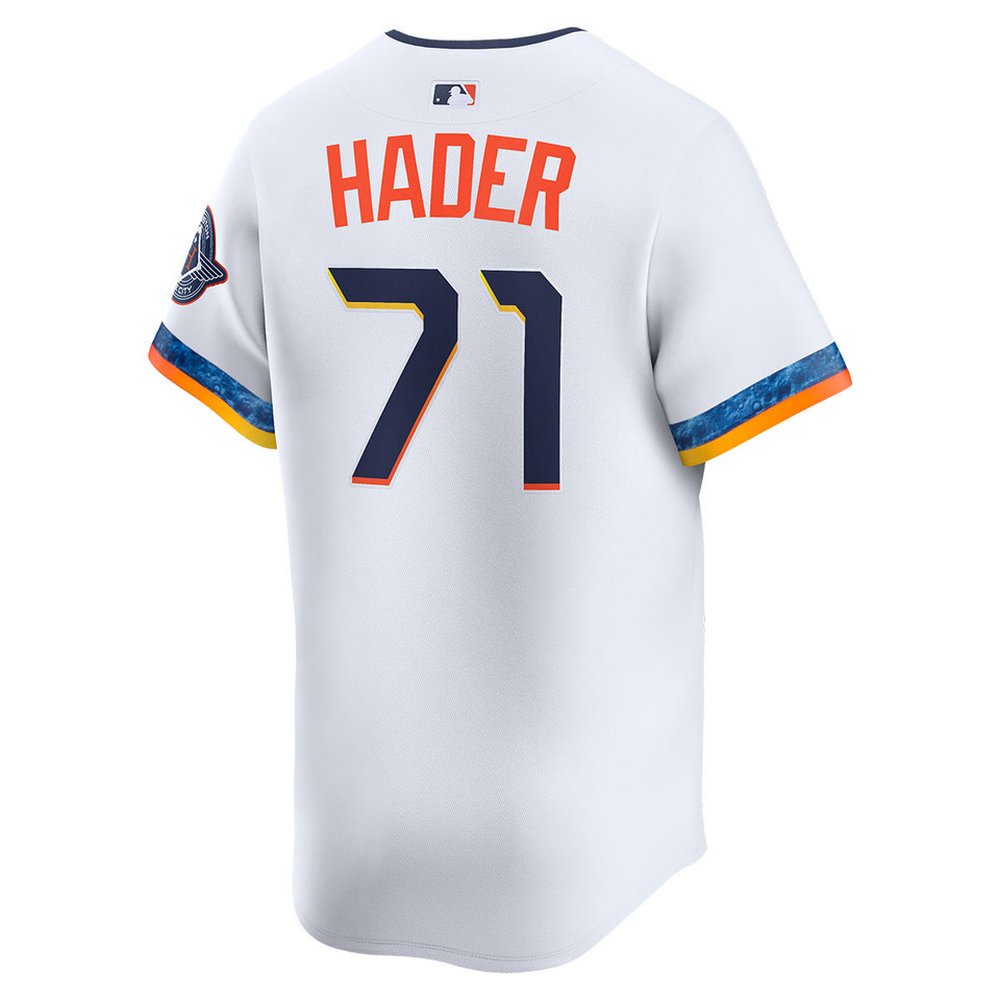 Men's Houston Astros #71 Josh Hader White 2025 City Connect Limited Stitched Baseball Jersey Men's Houston Astros #71 Josh Hader White 2025 City Connect Limited Stitched Baseball Jersey