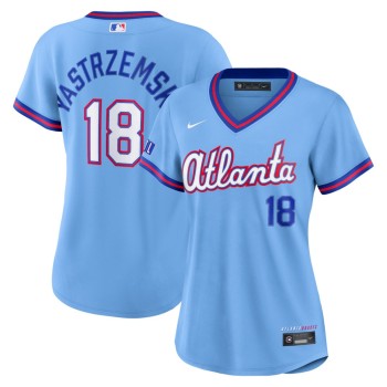 Women's Atlanta Braves #18 Mike Yastrzemski Nike Powder Blue 2026 City Connect Stadium Jersey