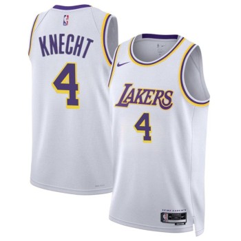 Men's Los Angeles Lakers #4 Dalton Knecht White 2024 Draft Association Edition Stitched Basketball Jersey Men's Los Angeles Lakers #4 Dalton Knecht White 2024 Draft Association Edition Stitched Basketball Jersey