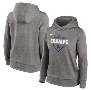 Women's Los Angeles Dodgers Dark Heather Gray 2024 World Series Champions Lockup Pullover Hoodie Women's Los Angeles Dodgers Dark Heather Gray 2024 World Series Champions Lockup Pullover Hoodie