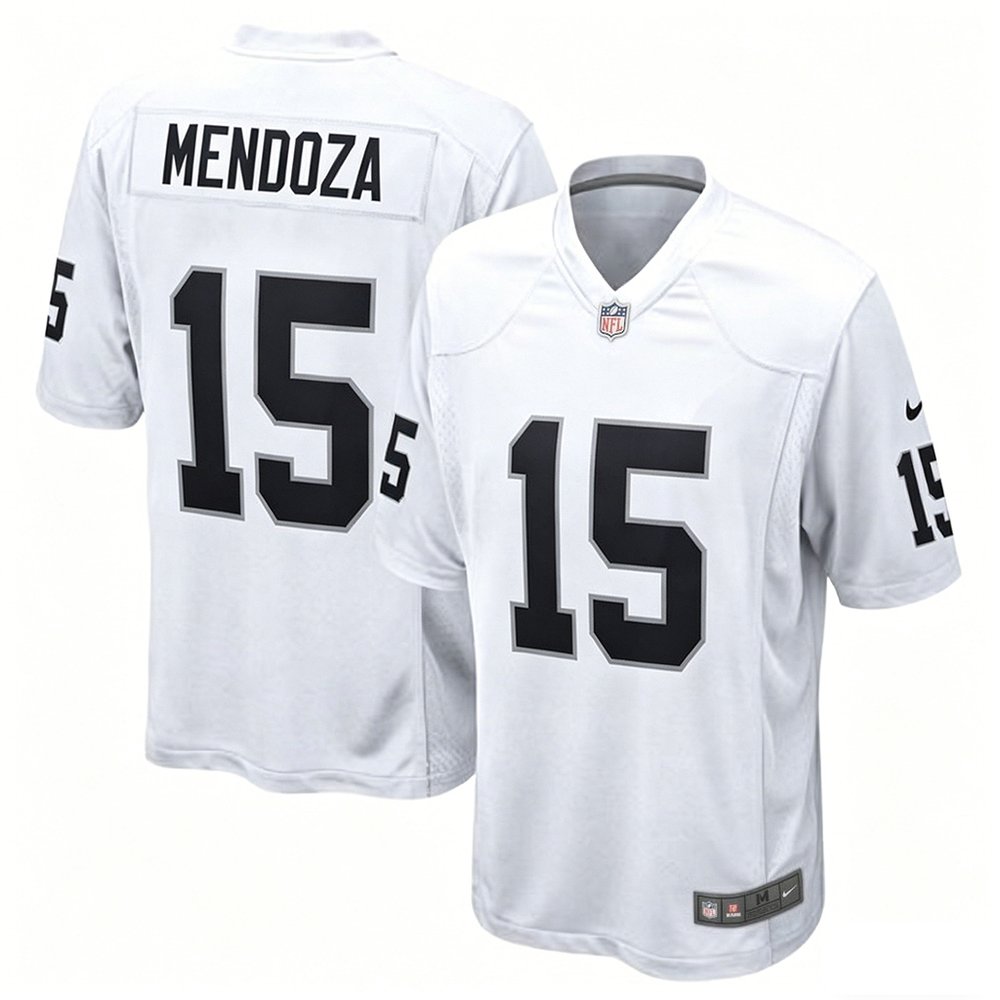 Youth Las Vegas Raiders #15 Fernando Mendoza White 2026 NFL Draft Game Jersey