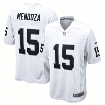 Youth Las Vegas Raiders #15 Fernando Mendoza White 2026 NFL Draft Game Jersey