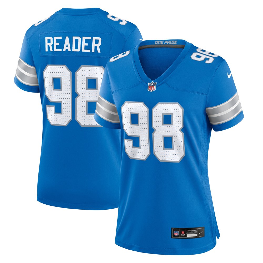 Women's Detroit Lions D.J. Reader  Blue Team Game Jersey