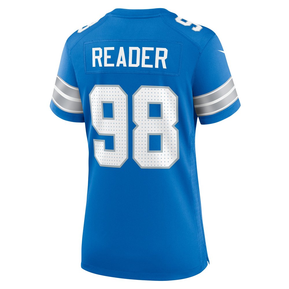 Women's Detroit Lions D.J. Reader  Blue Team Game Jersey Women's Detroit Lions D.J. Reader  Blue Team Game Jersey