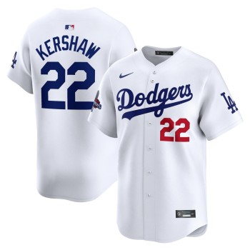 Men's Los Angeles Dodgers #22 Clayton Kershaw White 2024 World Series Champions Home Limited Player Jersey Men's Los Angeles Dodgers #22 Clayton Kershaw White 2024 World Series Champions Home Limited Player Jersey