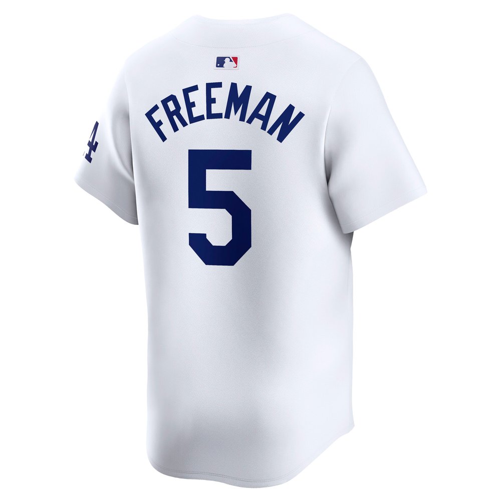 Men's Los Angeles Dodgers #5 Freddie Freeman White 2024 World Series Home Limited Player Jersey