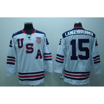 2010 Olympic Team USA #15 Jamie Langenbrunner Stitched White 1960 Throwback NHL Jersey 2010 Olympic Team USA #15 Jamie Langenbrunner Stitched White 1960 Throwback NHL Jersey