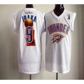 2012 NBA Finals Thunder #9 Serge Ibaka White Stitched NBA Jersey 2012 NBA Finals Thunder #9 Serge Ibaka White Stitched NBA Jersey