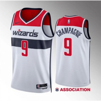 Men's Washington Wizards #9 Justin Champagnie White Association Edition Stitched Basketball Jersey Men's Washington Wizards #9 Justin Champagnie White Association Edition Stitched Basketball Jersey