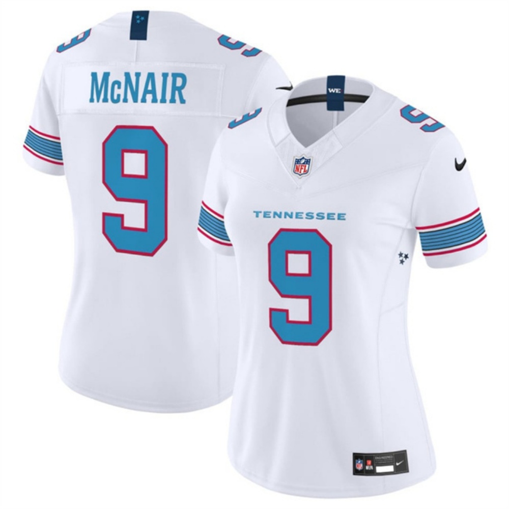 Women's Tennessee Titans #9 Steve McNair White F.U.S.E. Vapor Limited Stitched Football Jersey(Run Small)