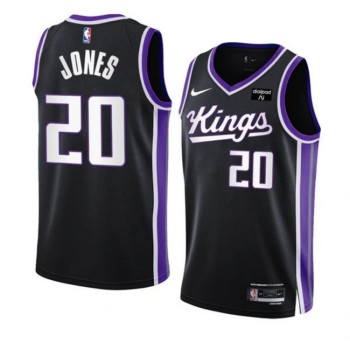 Men's Sacramento Kings #20 Colby Jones Black 2023/24 Icon Edition Swingman Stitched Basketball Jersey