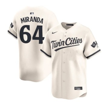 Men's Minnesota Twins #64 Jose Miranda White Home Limited Player Jersey