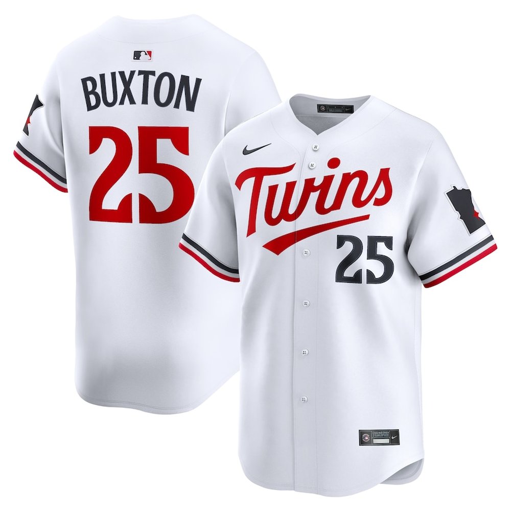 Men's Minnesota Twins #25 Byron Buxton White Home Limited Player Jersey