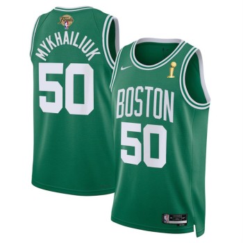 Men's Boston Celtics #50 Svi Mykhailiuk Kelly Green 2024 Finals Champions Icon Edition Stitched Basketball Jersey Men's Boston Celtics #50 Svi Mykhailiuk Kelly Green 2024 Finals Champions Icon Edition Stitched Basketball Jersey
