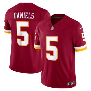 Men's Washington Commanders #5 Jayden Daniels Burgundy Vapor F.U.S.E. Sewn Down Limited Jersey