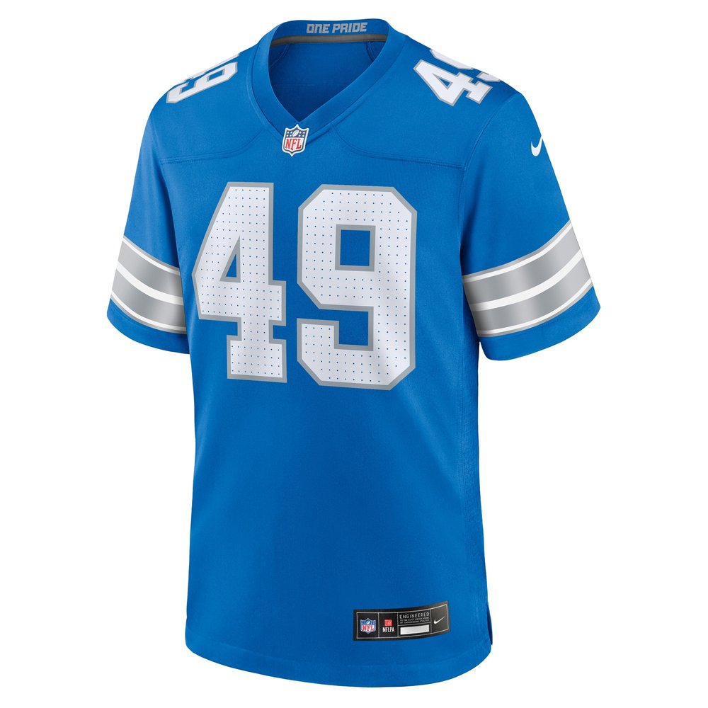 Men's Detroit Lions Hogan Hatten  Blue Game Jersey Men's Detroit Lions Hogan Hatten  Blue Game Jersey